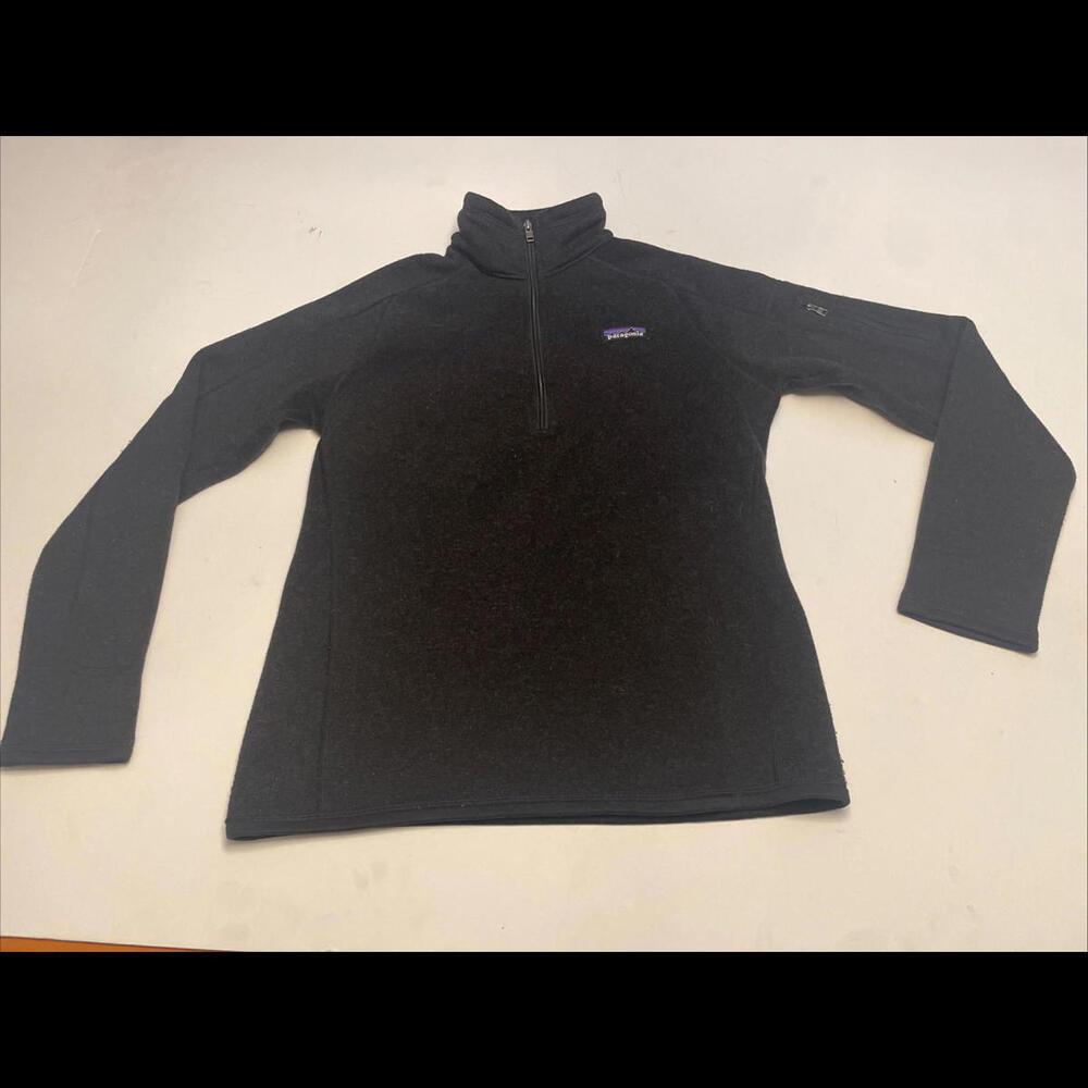 Patagonia Better sweater Pullover Womens Medium 1/4 zip Left Arm Pocket Charcoal